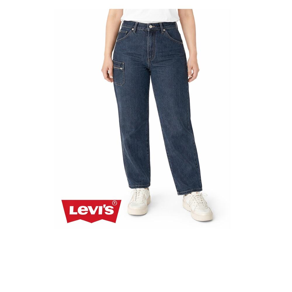 Levis Jeans Womens Size 16M Utility Cargo Jeans Dark Wash Carpenter Vintage Y2K